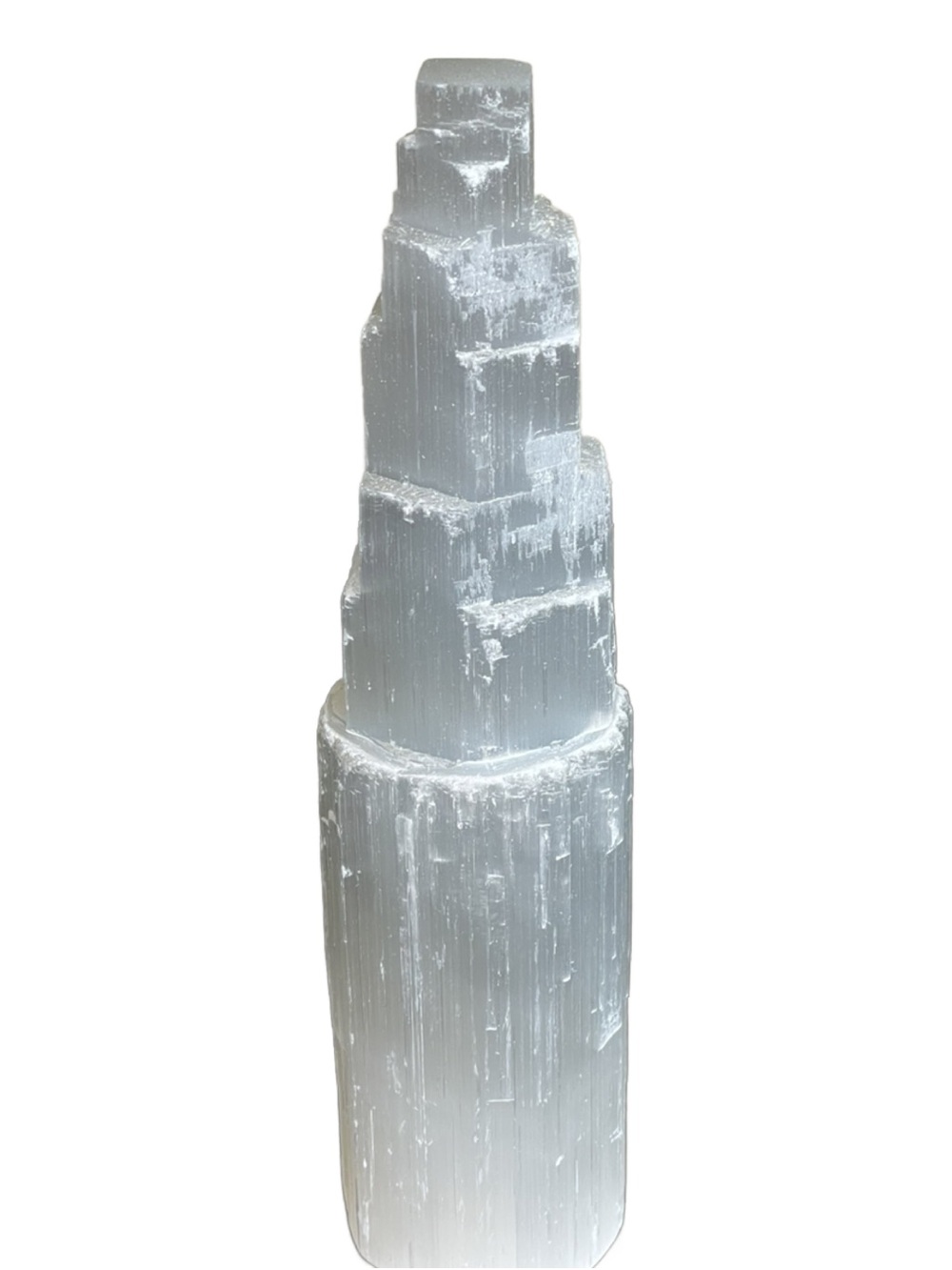 Hand Crafted White Selenite Tower Sculpture